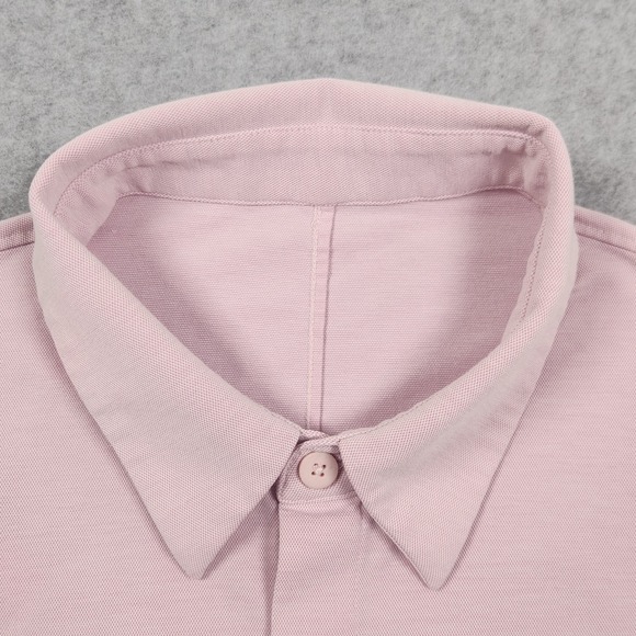 Lululemon Commission Shirt Mens Medium Button Front Pink Long Sleeve Stretch - Picture 4 of 11